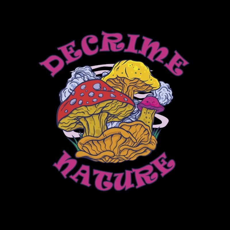 Decrime Nature Colorful Magic Mushroom Trippy