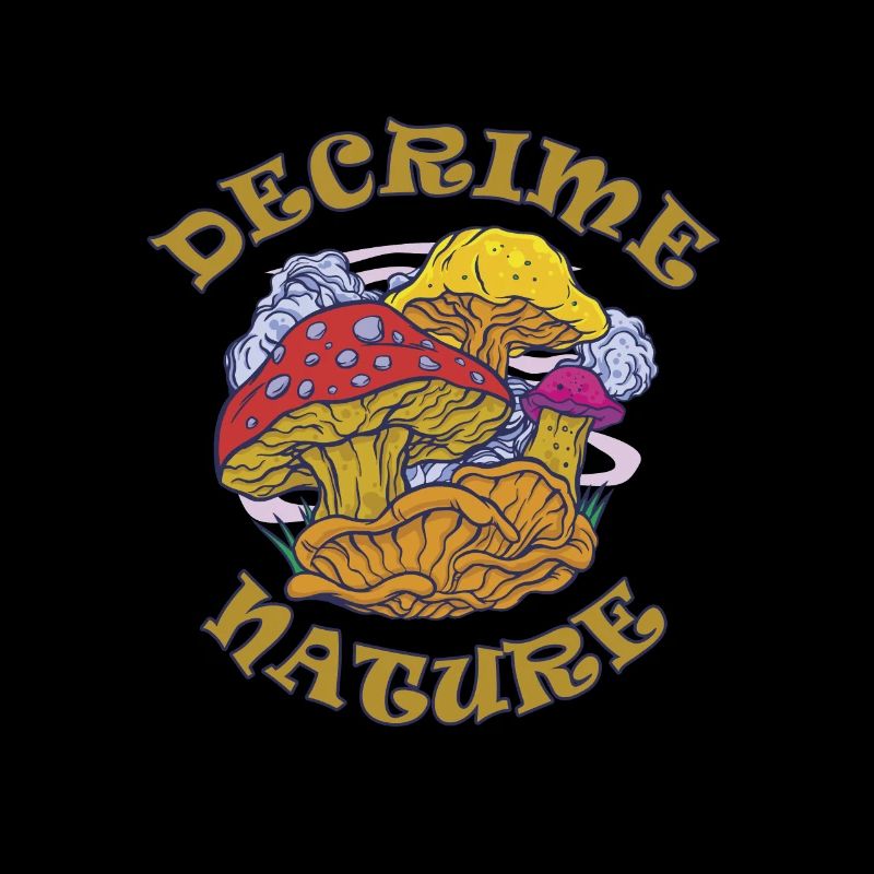 Decrime Nature Colorful Magic Mushroom Trippy