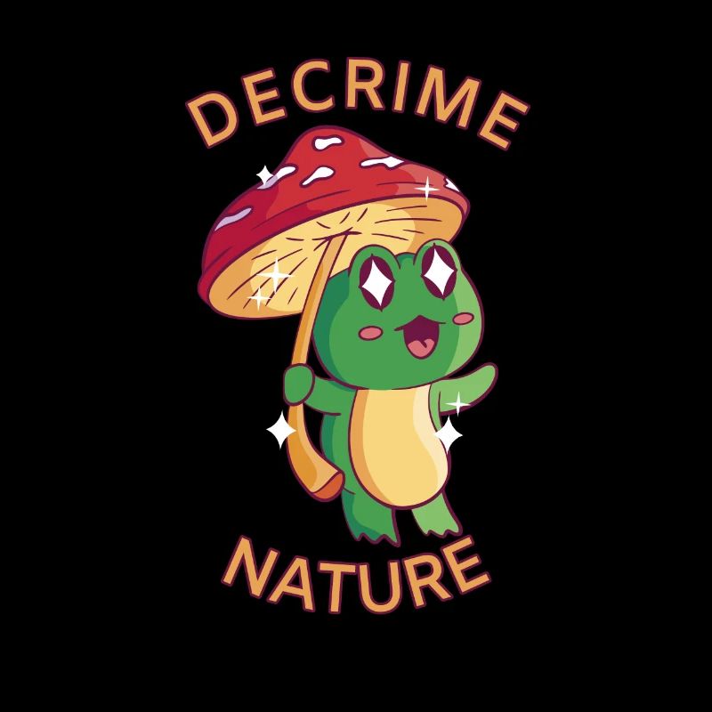 Decrime Nature Colorful Mushroom Frog