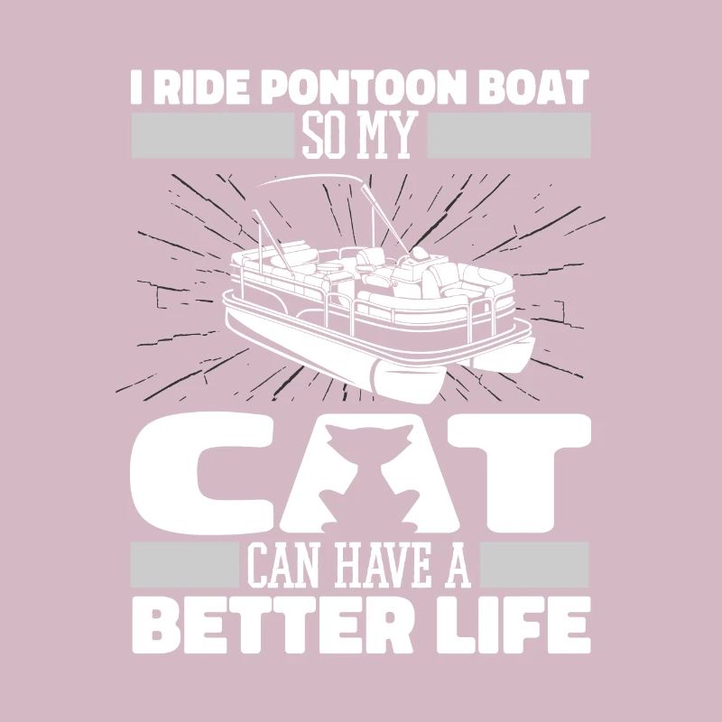 Bateau ponton chat