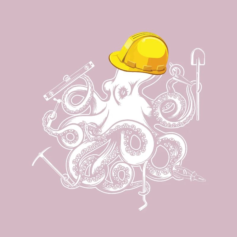 Client house building multitasking octopus octopus hard hat