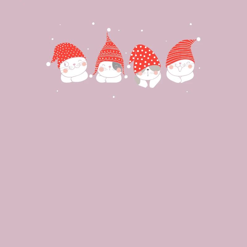 Cute cats with Christmas cap | Kitten Pattern