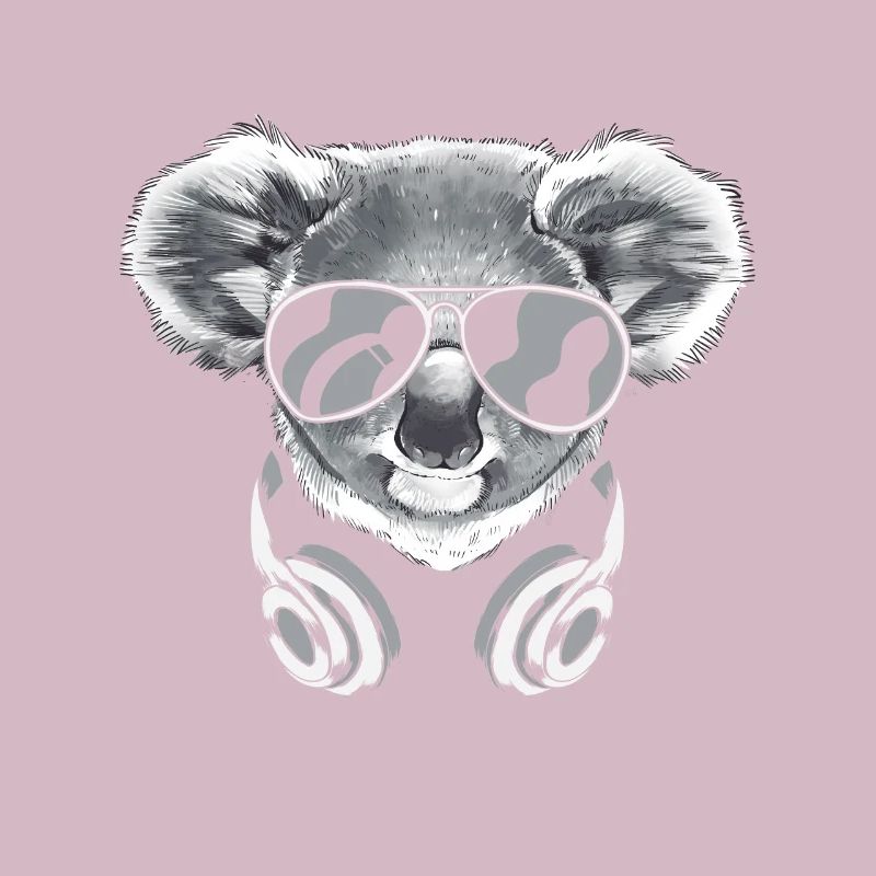 Koala mit Kopfhörer und cooler Sonnen Brille