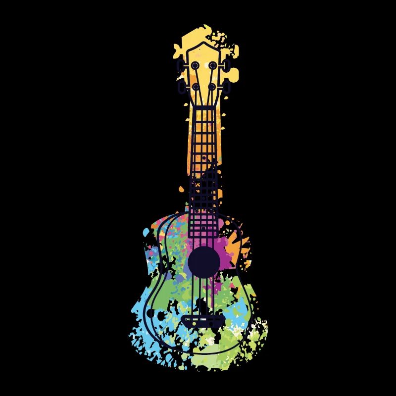 Ukulele Guitarre Farbe Regenbogen Musiker Geschenk