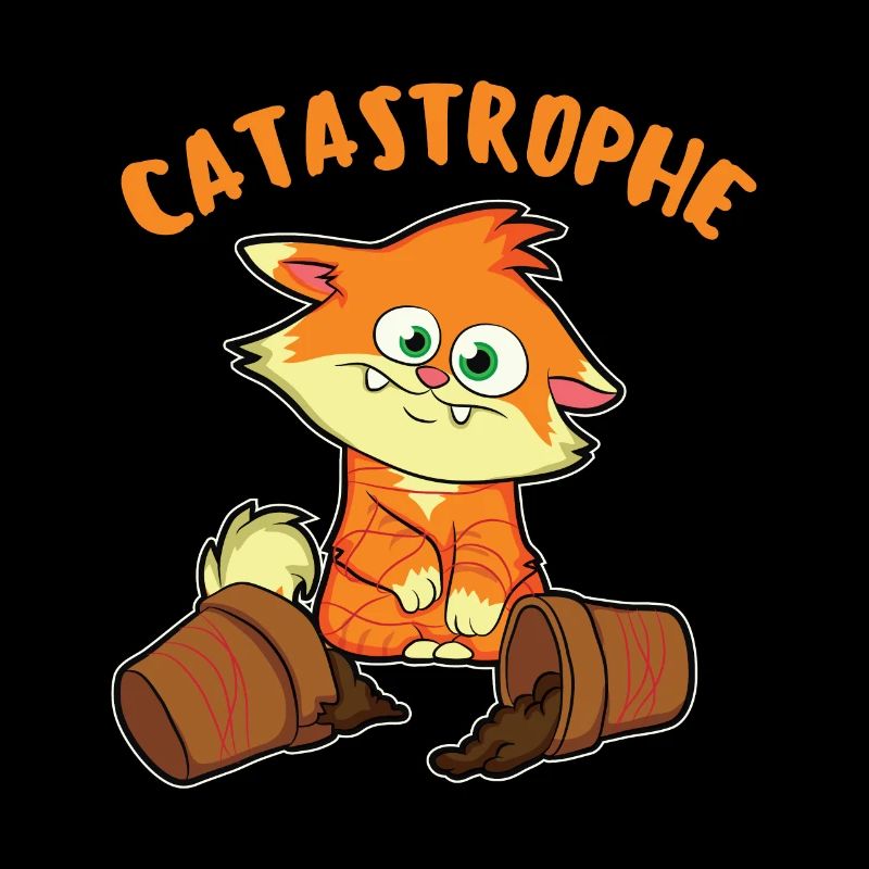 Katastrophe, Katze lustig süß Comic Geschenkidee