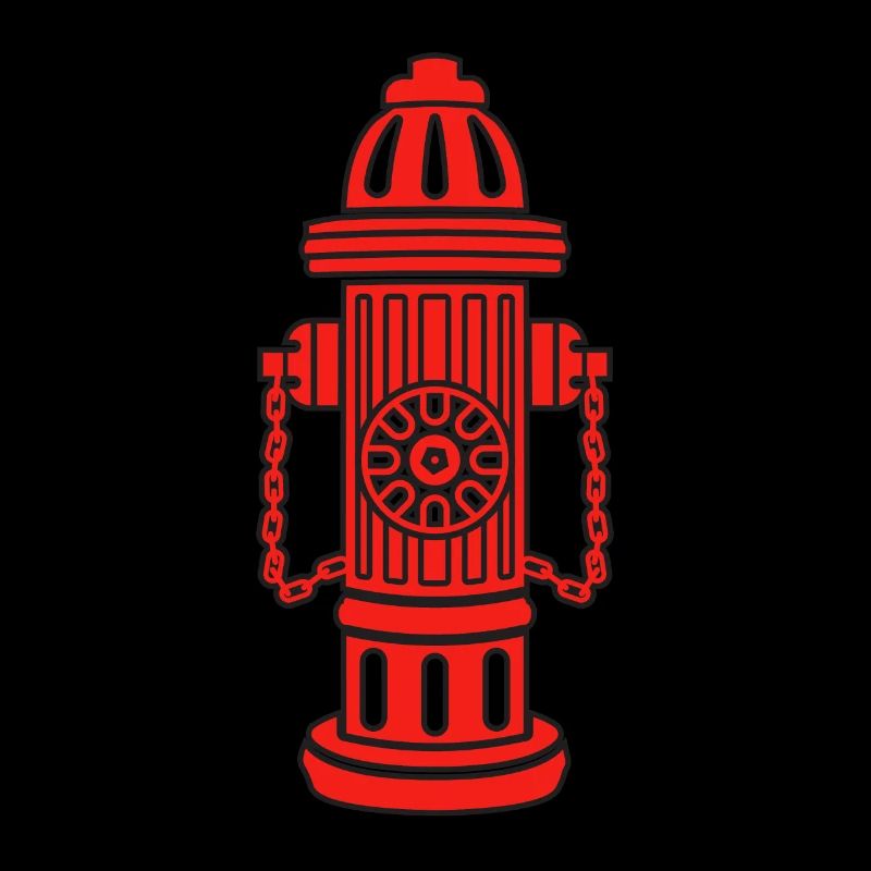 Fire Department with hydrant- Red Fire Hydrant