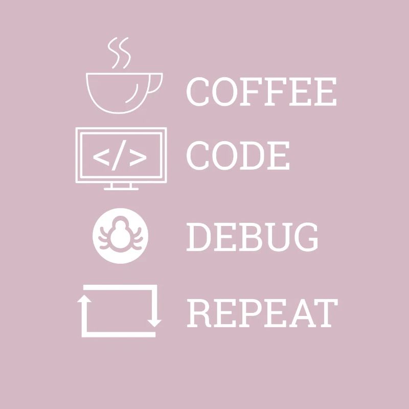 "Coffee Code Debug Repeat" | Programmer