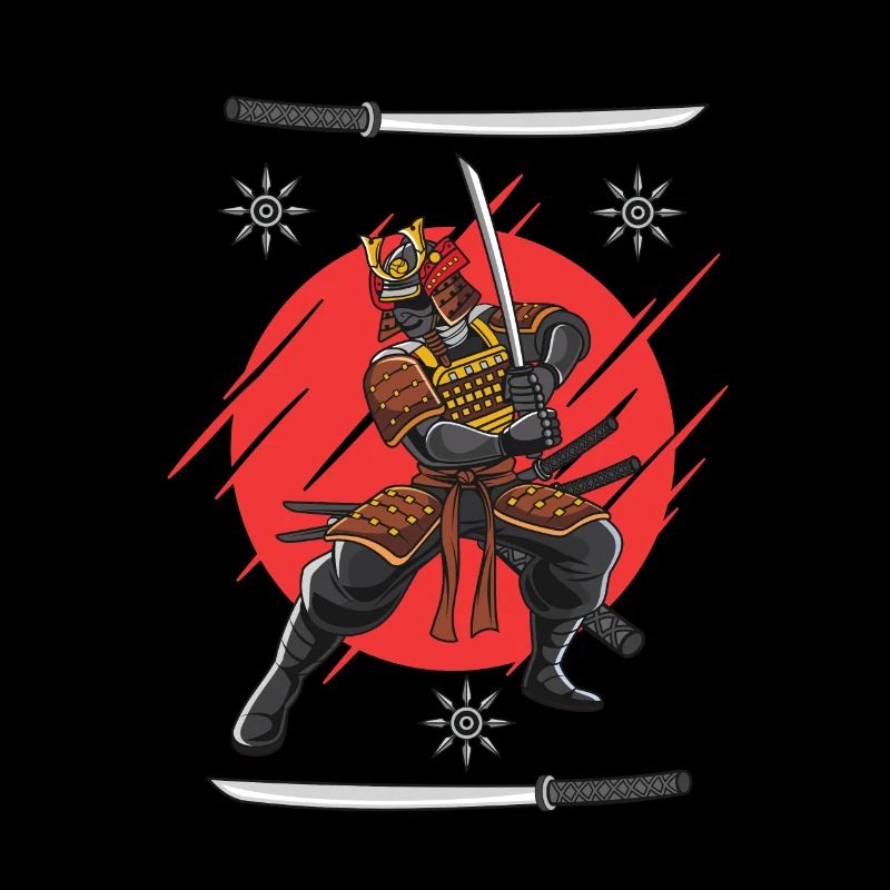 Cooles Japanisches Samurai-Krieger Design