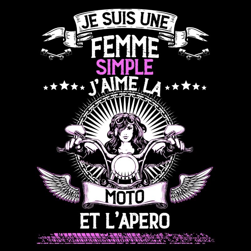 Femme Simple Moto Apéro Motarde