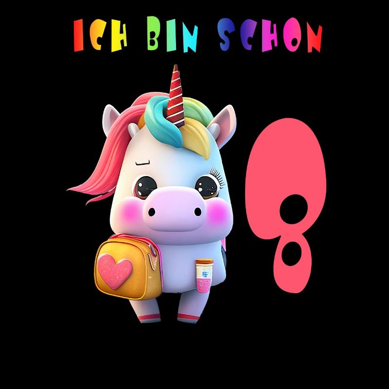 Ich bin schon 8 Süsses Einhorn mit Rucksack Motiv