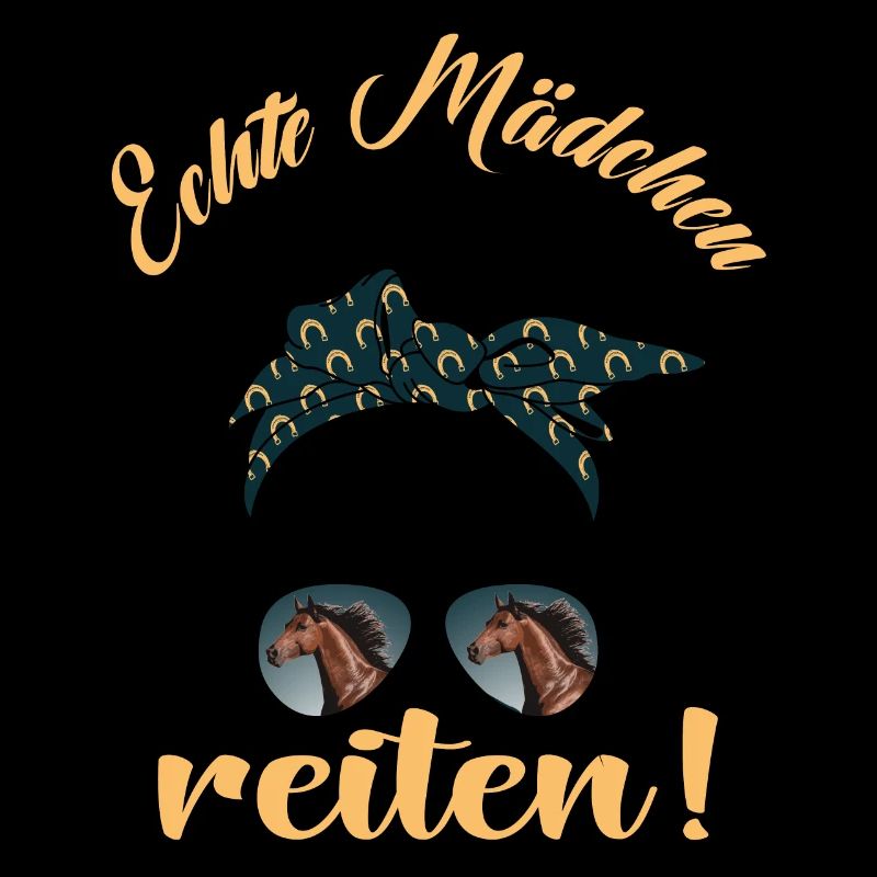 Echte Mädchen Reite Pferde Design