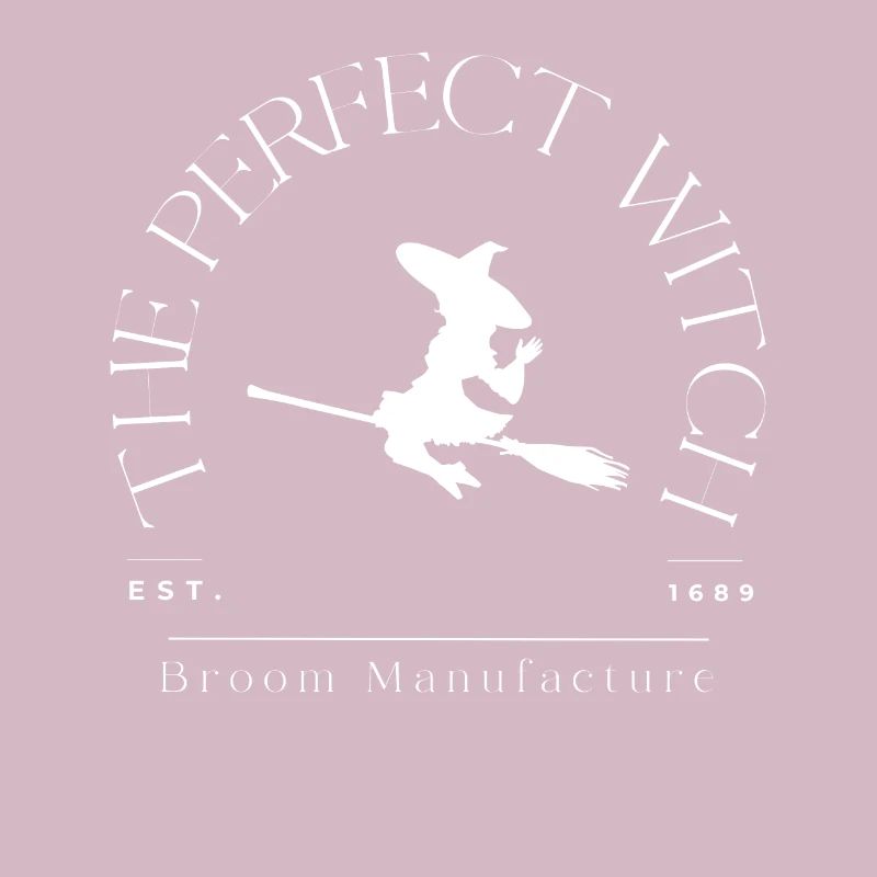 Funny Witch on Broom Halloween Logo Gift