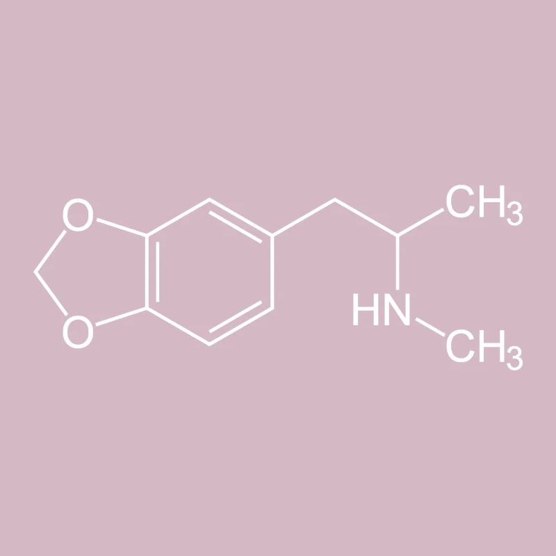 Formule développée / formule chimique MDMA blanc