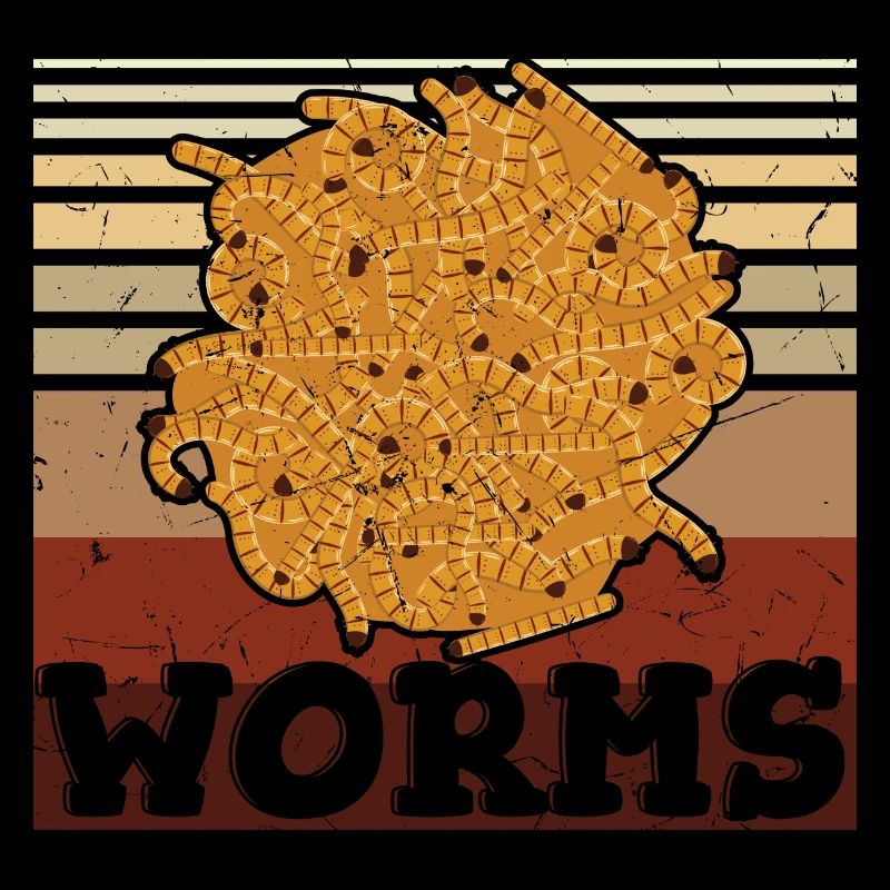 Vintage Worms Distressed