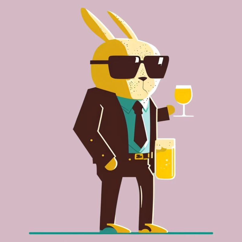 Cooler Osterhase mit Bier
