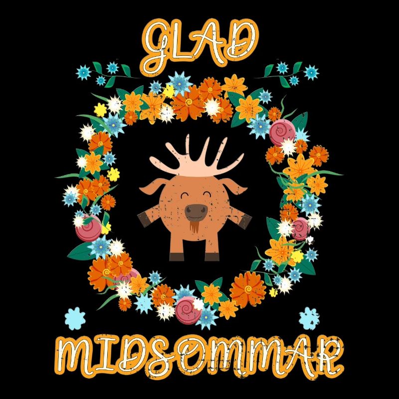 Midsommar Schweden Elch Blumen Mitsommer Geschenk