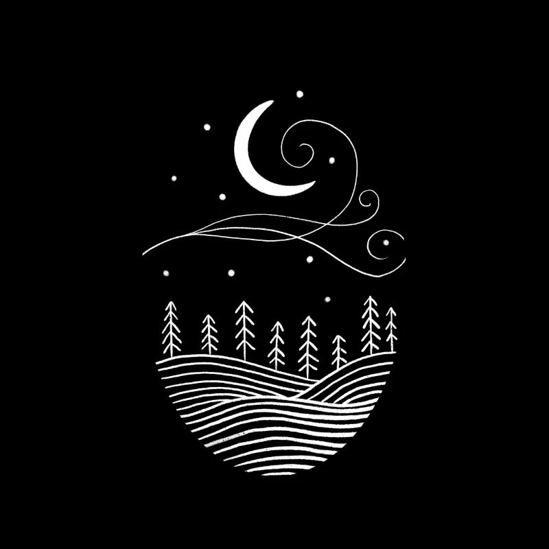 Mystical Forest Boho Moon Stars Geschenk Mädchen