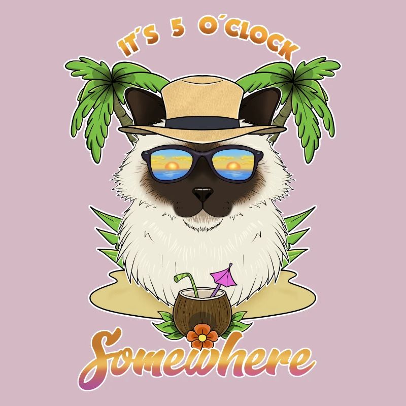 C’est 5 OClock Somewhere Drinking Burman Cat