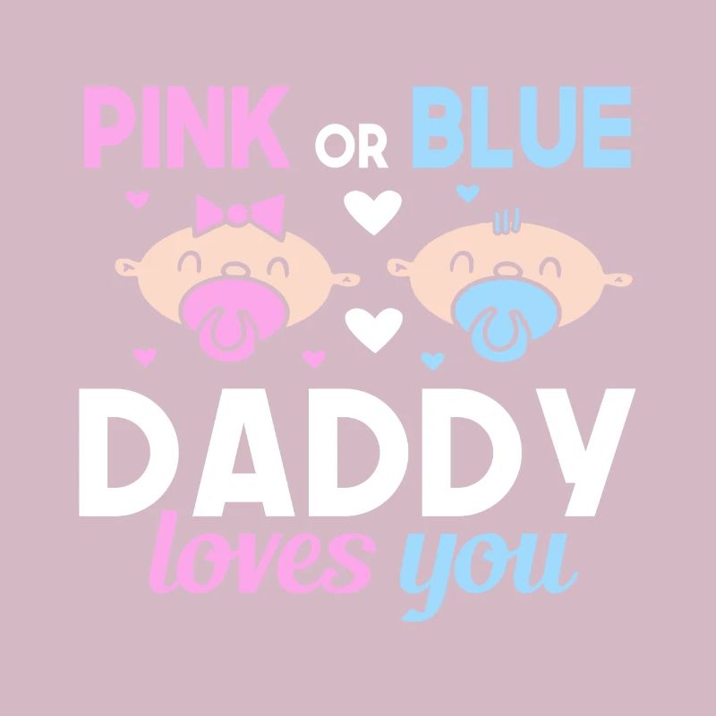Pink Oder Blue Daddy Liebt Dich Vater Geschlecht