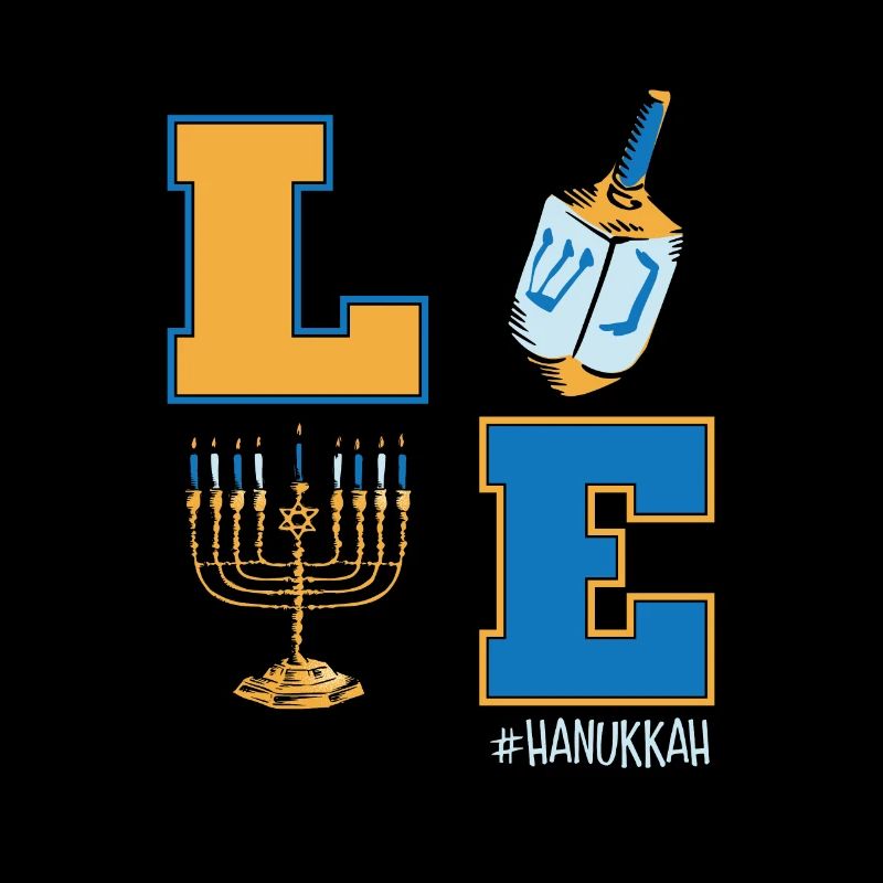 Amour Hanoukka, Juif Dreidel Menorah Hanoukka