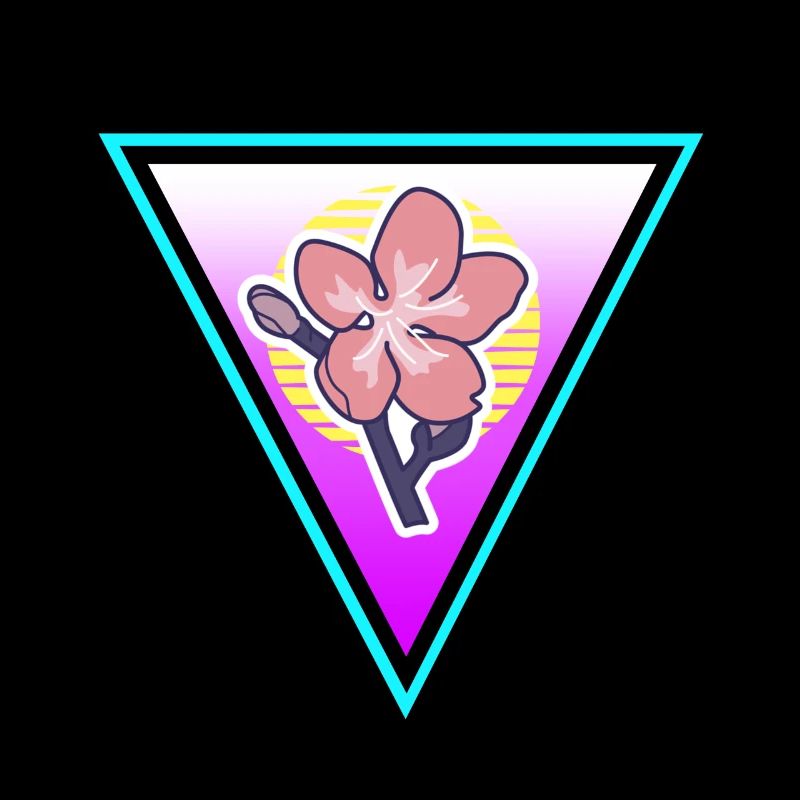 Retro Sakura Bloom Flower Vapor Wave Designs