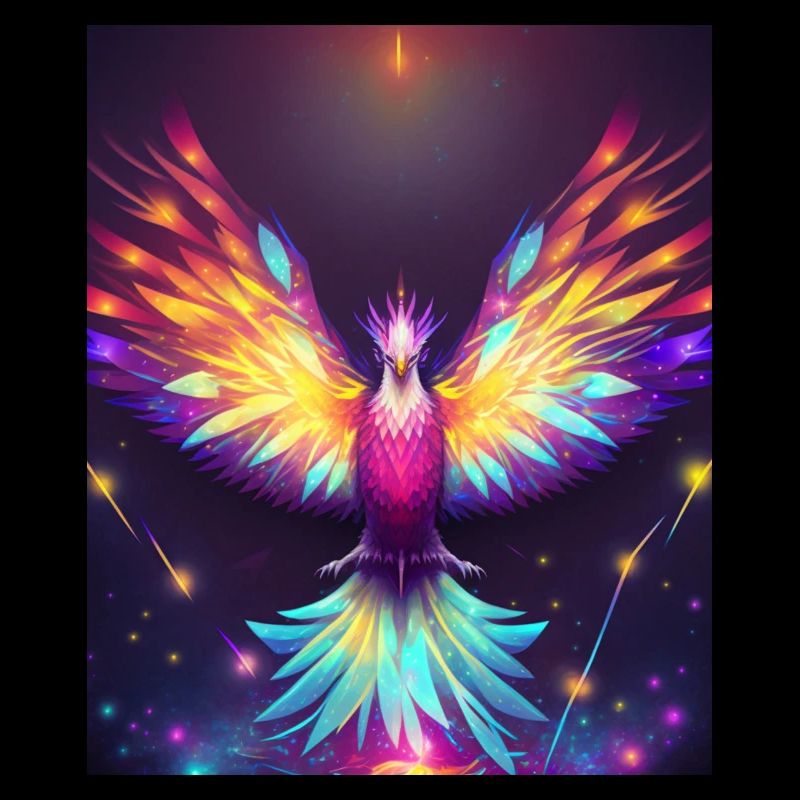 Geometrisch Phönix Vogel Polygon Abstrakt Mystisch