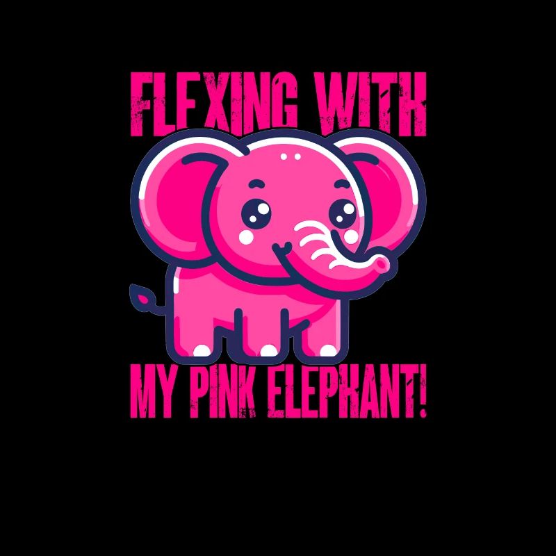 lustiger rosa Elefant mit spruch