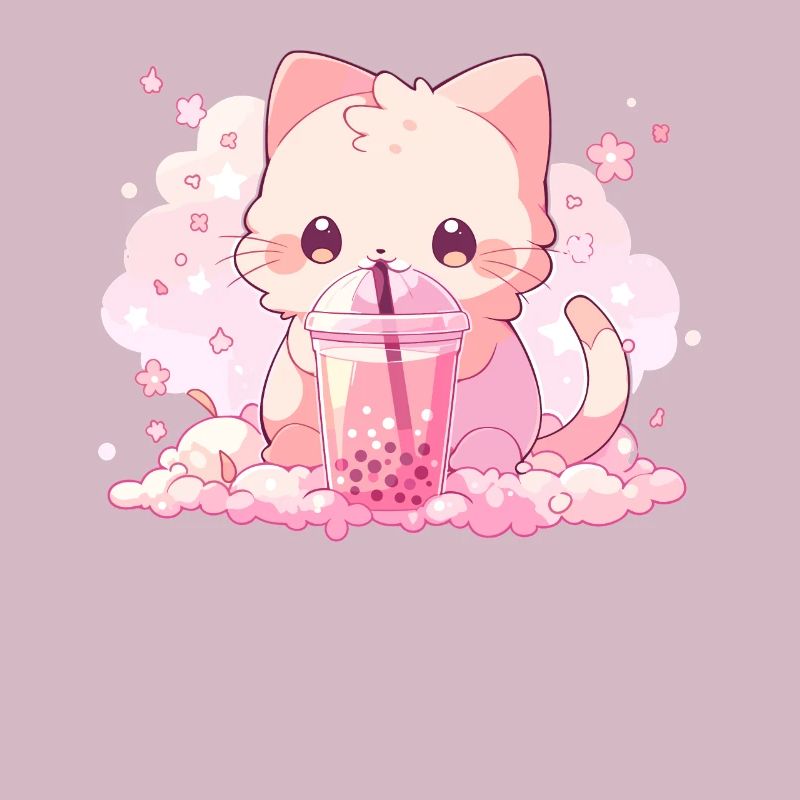 Boissons pour chats kawaii Boba Bubble Tea Chibi