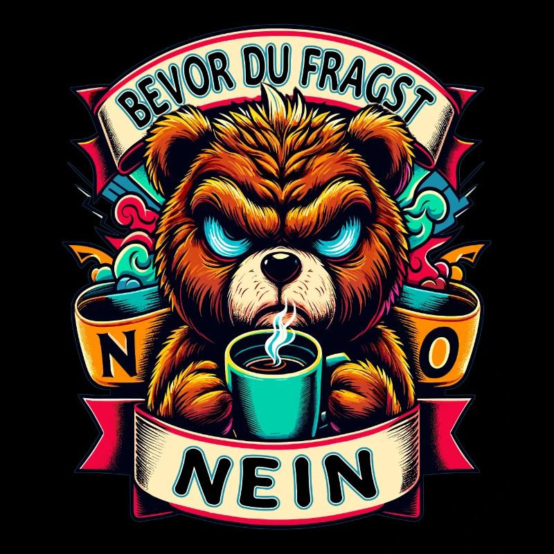Bevor Du Fragst Nein Teddybär Kaffee Müde