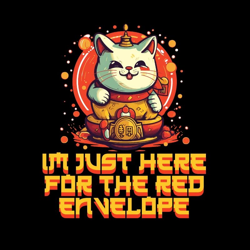 Chinese New Year Lucky Cat Im Just Here For The