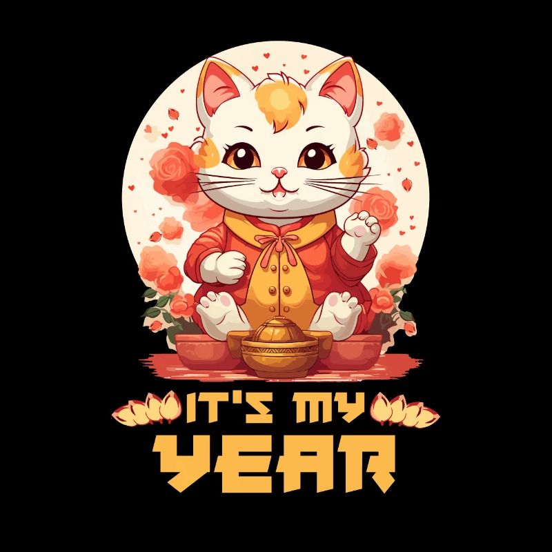 Chinese New Year Lucky Cat Im Just Here For The