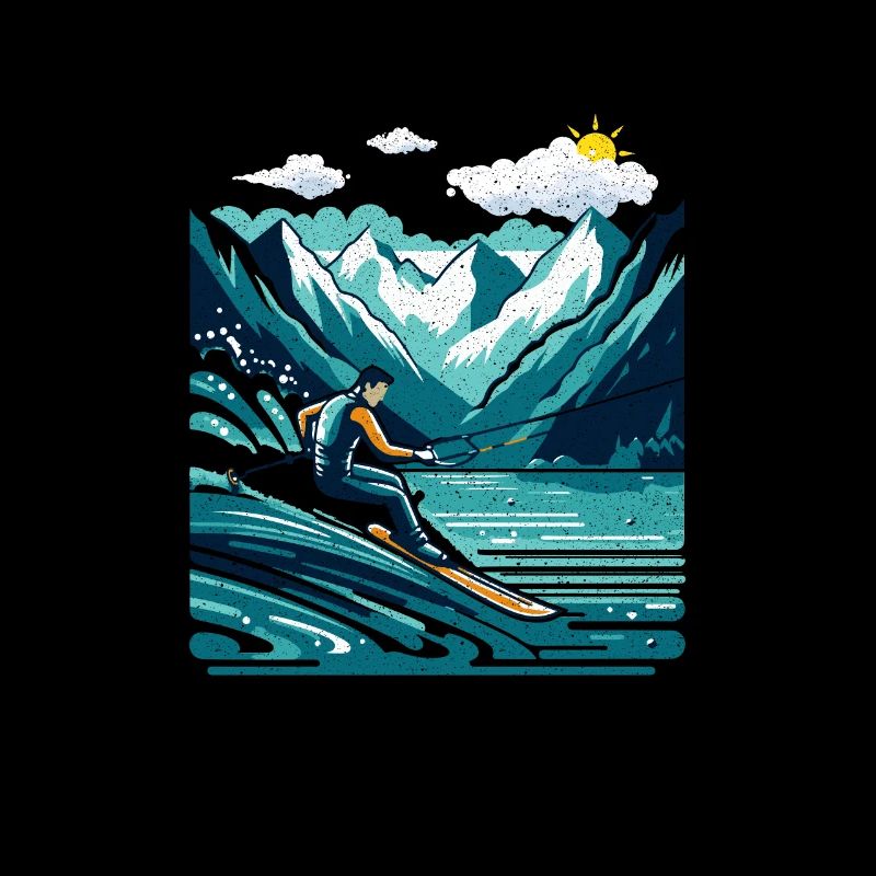 Kitesurfer with board