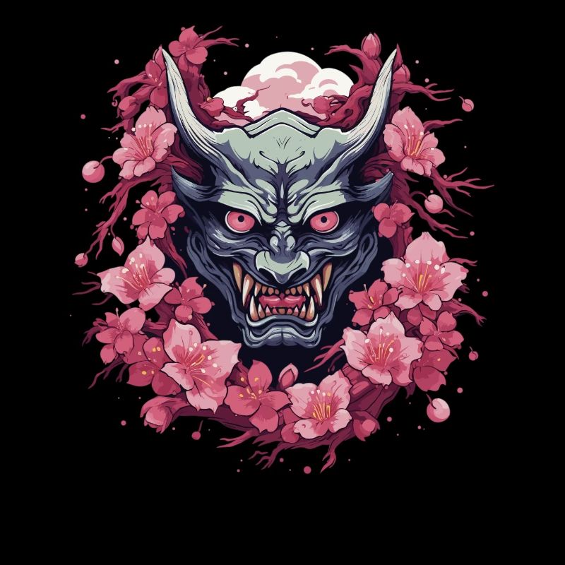 Japanischer Hannya Dämon Samurai Warrior Oni Maske