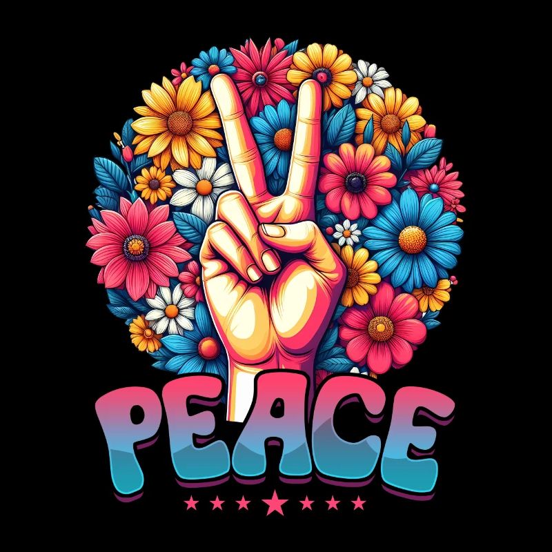 Frieden & Peace Zeichen, Blumen