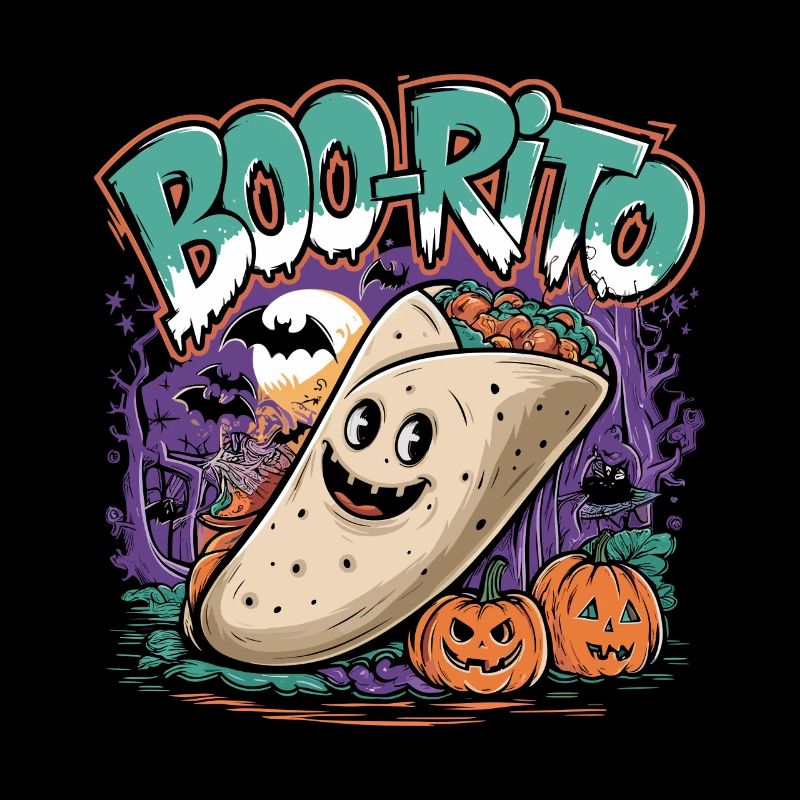 Boo-Rito Halloween Burrito Cute Ghost Pumpkin
