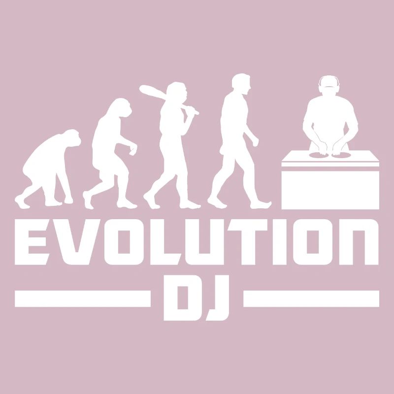 Evolution de l’homme DJ Techno Vinyle Rétro Vintage