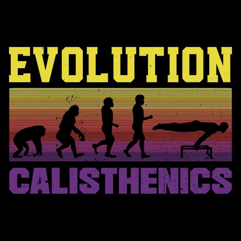 Evolution of man Calisthenics Retro Vintage