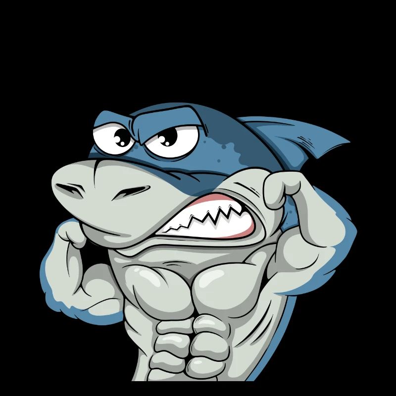 Requin cool avec muscles bodybuilder #3 Cool Sharks