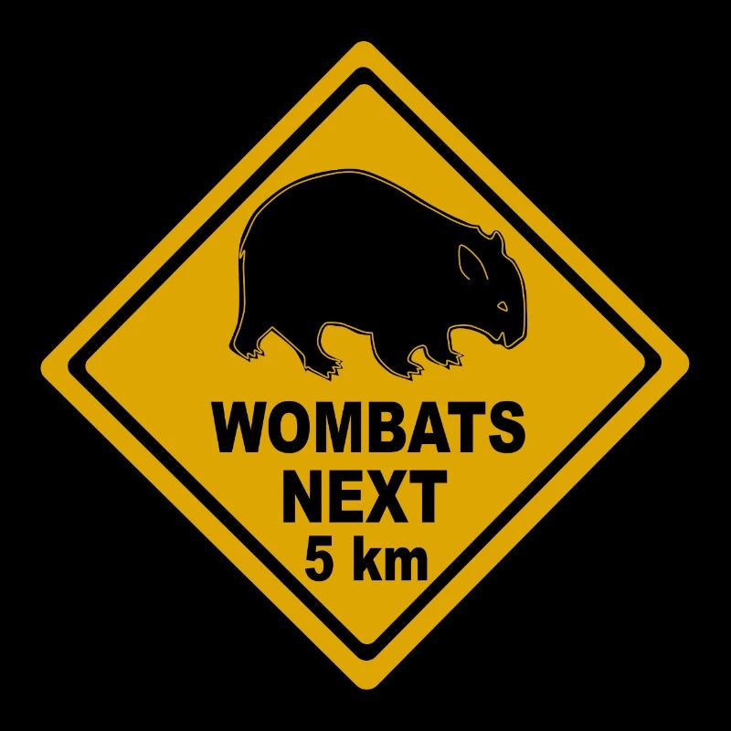Wombats à 5 km de la plaque de rue