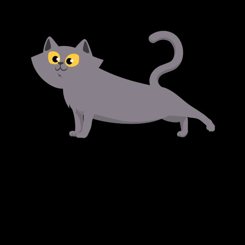 Graue Katze Stretching