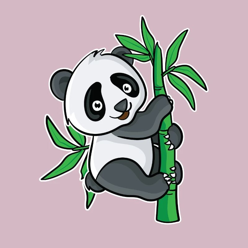 Cute panda bamboo design for panda bear fans