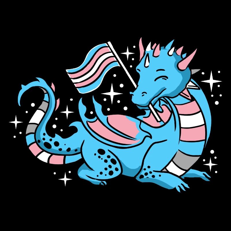 Trans Pride Drache