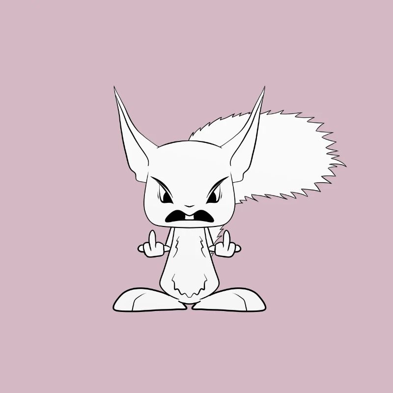 süßes Eichhörnchen Comic Stinkefinger Mittelfinger