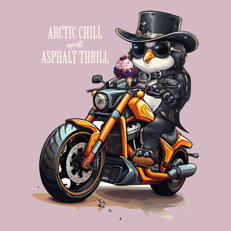 Pinguin Motorrad Eiswaffel