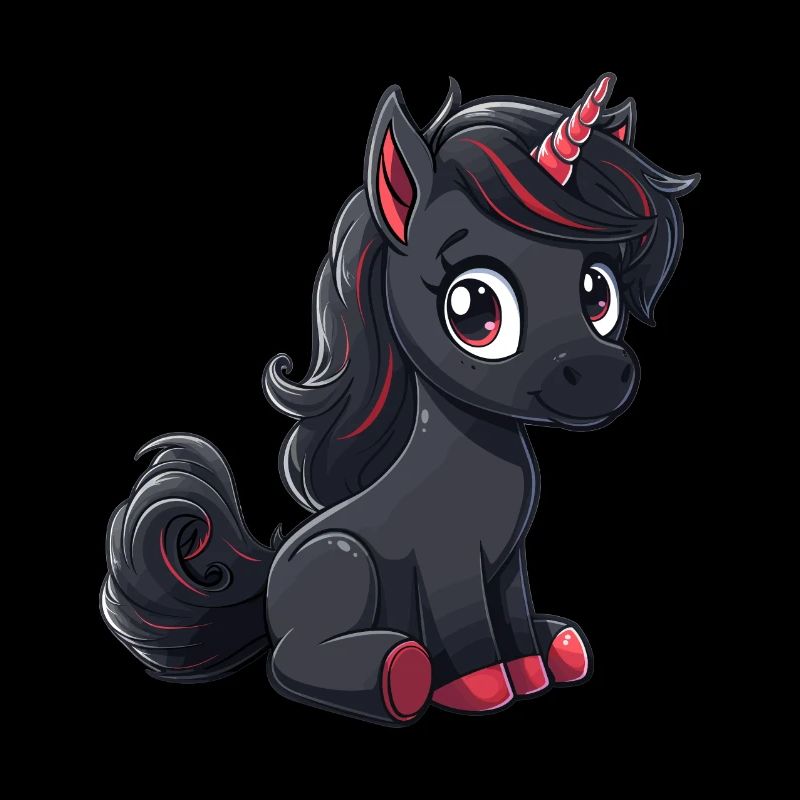 Black Unicorn schwarzes Einhorn Süß Lustig