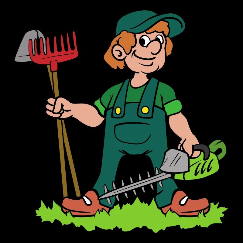 Gardener with hedge trimmer