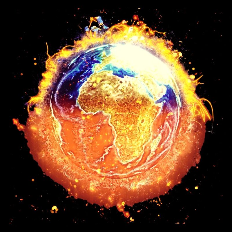 World globe burning