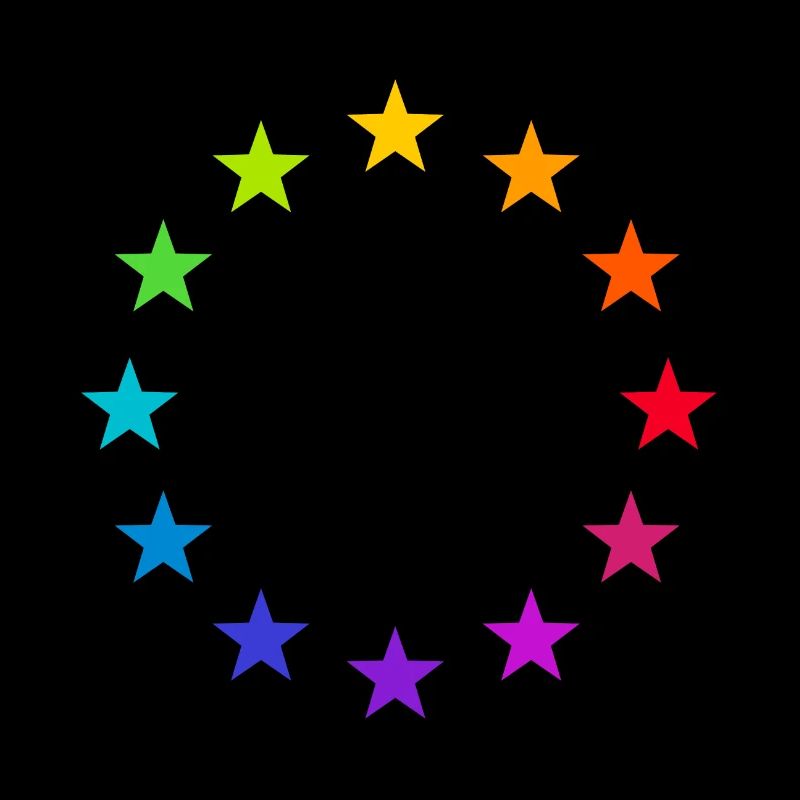 Europa EU Farbige Bunte Sterne Regenbogen Zeichen