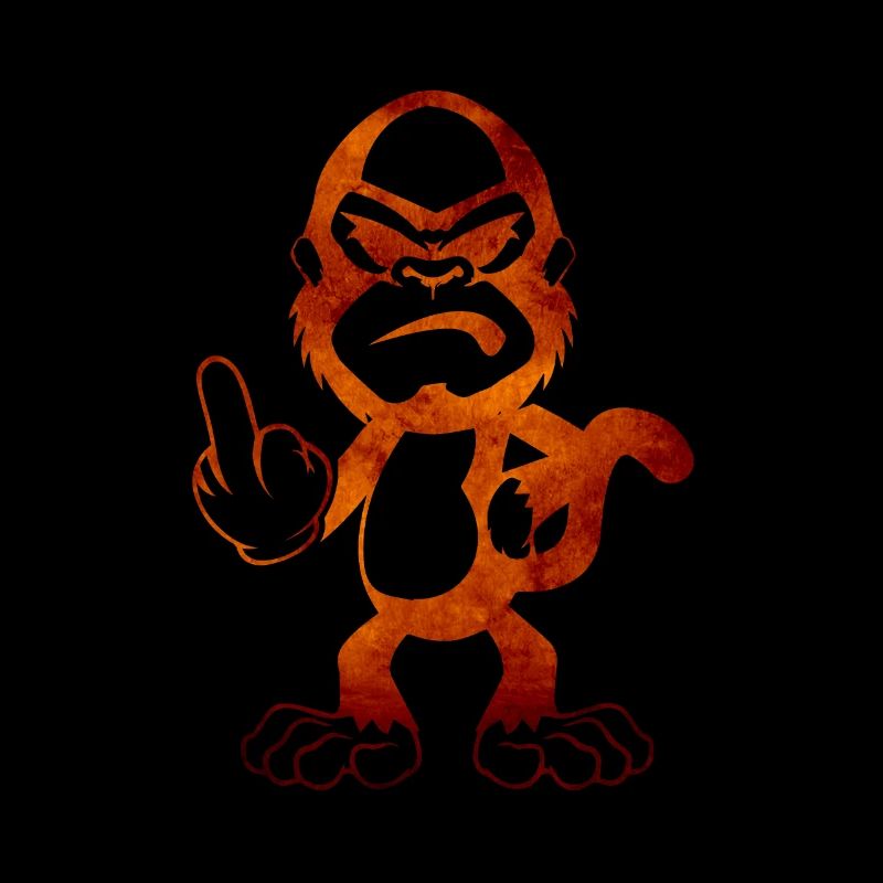 Bad ass monkey Böser Affe zeigt Mittelfinger