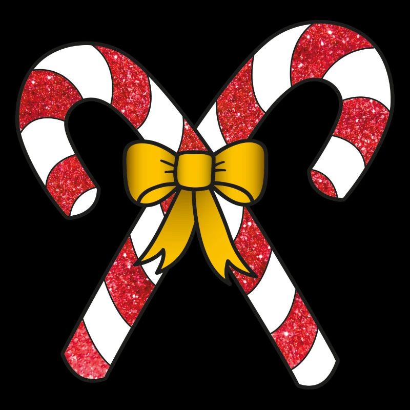 Christmas Kitsch Glitter Effect Candy Canes | Red